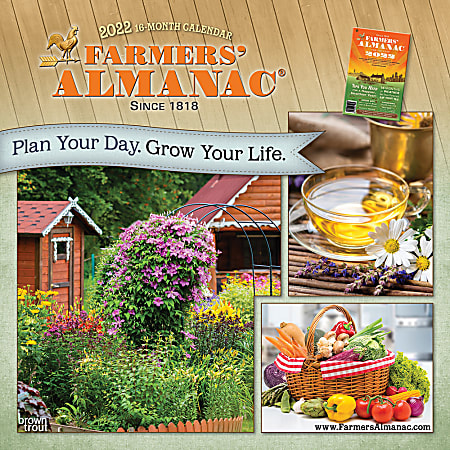 Brown Trout Monthly Traditional Wall Calendar, 12" x 12", Farmers' Almanac, January To December 2022