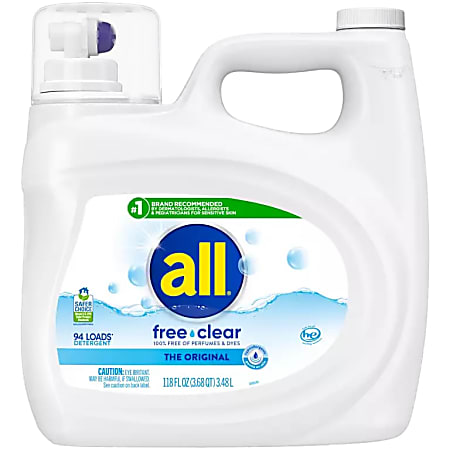 Dial Professional All Free Clear Liquid Laundry Detergent, 118 Oz, Total Qty 4