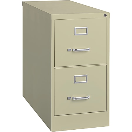 Lorell® Fortress 26-1/2"D Vertical 2-Drawer Letter-Size File Cabinet, Putty