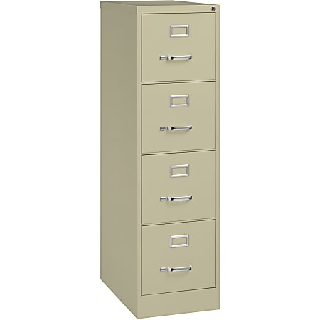 Lorell® Fortress 25"D Vertical 4-Drawer Letter-Size File Cabinet, Metal, Putty