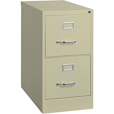 Lorell® Fortress 25"D Vertical 2-Drawer Letter-Size File Cabinet, Metal, Putty
