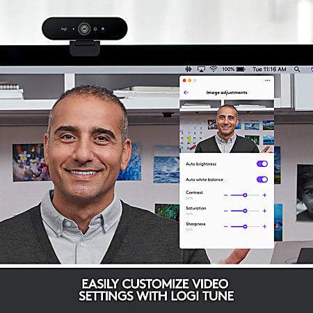 Logitech 4K Pro Webcam with HDR and Noise Canceling Mics Black