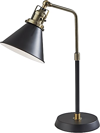 Adesso® Simplee Arthur Desk Lamp, 19-1/2”H,  Black/Antique Brass