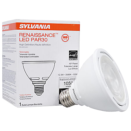 Sylvania LEDvance Renaissance PAR30 Short Dimmable 1050 Lumens LED Light Bulbs 12.5 Watt 3500 KelvinSoft White Case Of 6 Bulbs Office Depot