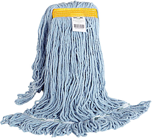 Globe Commercial Products Synthetic Wet Mop Refill, 24 Oz., Blue