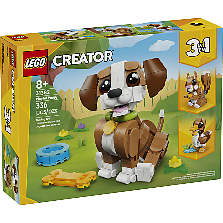 LEGO Creator 3-in-1 Cute Animals: Playful Puppy Dog Building Blocks Set, Total Qty 1