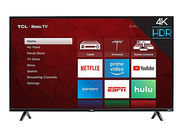 TCL 50S425 - 50" Diagonal Class (49.5" viewable) - 4 Series LED-backlit LCD TV - Smart TV - Roku TV - 4K UHD (2160p) 3840 x 2160 - HDR