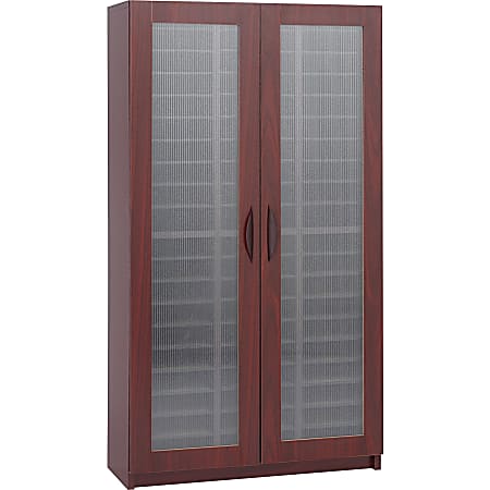 Safco® Frosted Door Literature Organizer, 58 1/4"H x 30"W x 14"D, Mahogany