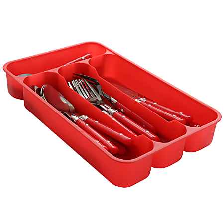 Gibson Casual Living 24-Piece Stainless-Steel Flatware Set, Red
