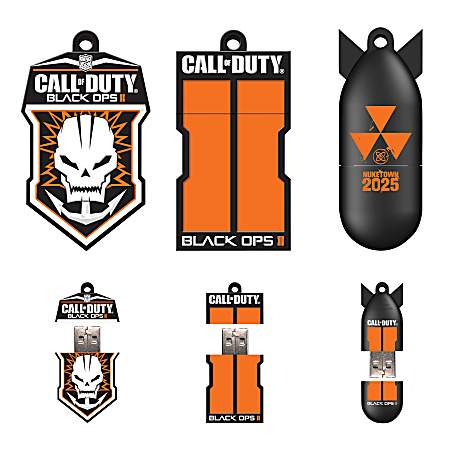 Call of Duty: Black Ops II USB 2.0 Flash Drive, 16GB, Badge/Columns/Bomb, Pack Of 3