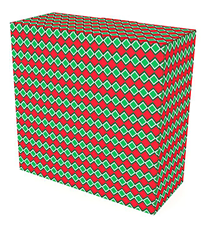 United States Post Office Large Holiday Shipping Box, 11-1/2" x 5" x 11-1/2", Green/Red/White