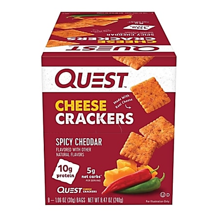Quest Nutrition Spicy Cheddar Cheese Crackers, 1.06 Oz, Total Qty 8