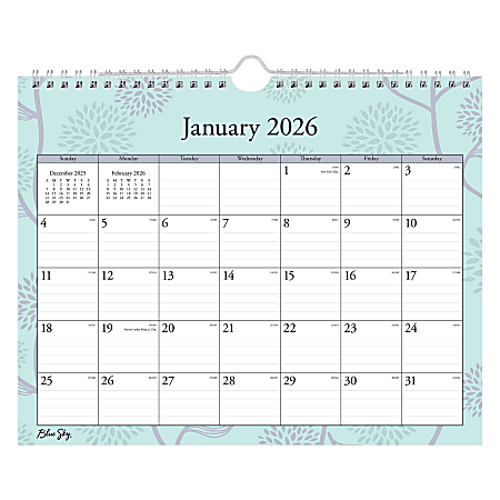 2026 Blue Sky Monthly Wall Calendar, 11” x 8-3/4”, Rue Du Flore, January To December, 101613