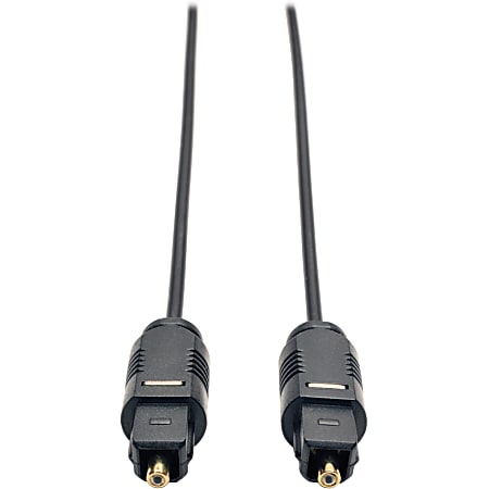 Tripp Lite Ultra Thin Toslink Digital Optical SPDIF Audio Cable M/M 3M 10ft - Toslink for Audio Device, Home Theater System, DVD Player, CD Player, Satellite Receiver - 1 x Toslink Male Digital Audio - 1 x Toslink Male Digital Audio - Black