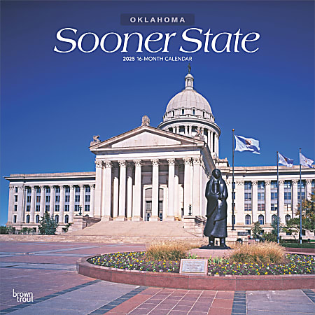 2025 BrownTrout Sooner State Oklahoma Places Monthly Square Wall Calendar, 12" x 12", American States, Jan to Dec 2025, 9781975485757