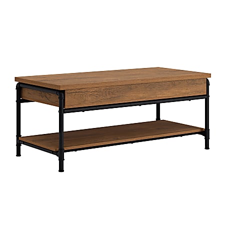 Sauder® Iron City Lift-Top Coffee Table, 18"H x 42"W x 20"D, Checked Oak