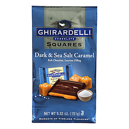 Ghirardelli® Chocolate Squares, Dark Chocolate And Sea Salt Caramel, 5.32 Oz, Pack Of 3 Bags