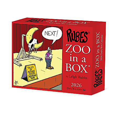 2026 Willow Creek Press Page-A-Day Daily Desk Calendar, 6-1/4" x 5-1/2", Zoo In A Box, January To December, 54543