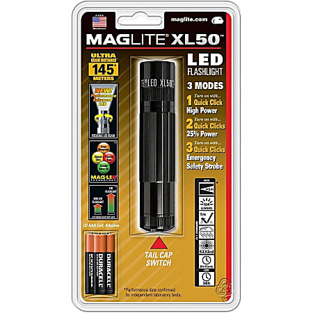 MagLite XL50 LED Flashlight - AAA - Aluminum - Black