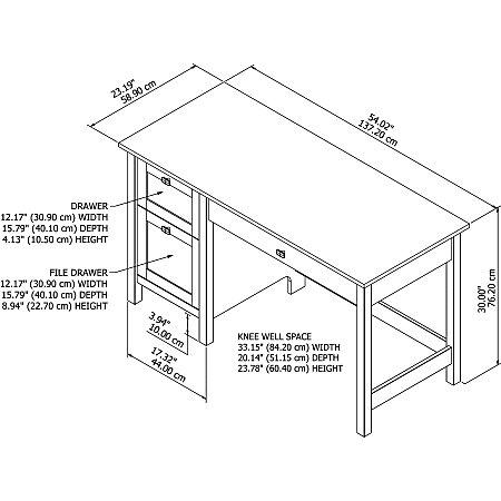 Broadview pure white computer desk with shop 2 drawer pedestal