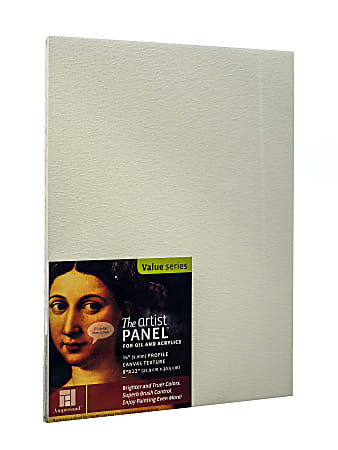 Ampersand Artist Panel Canvas Texture Flat Profile, 9" x 12", 3/8", Pack Of 2