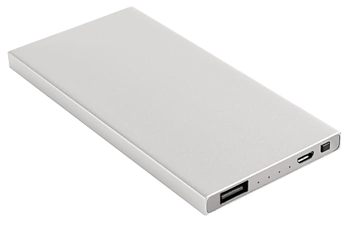 Ativa® Rechargeable Power Bank, 4000 mAh, Silver