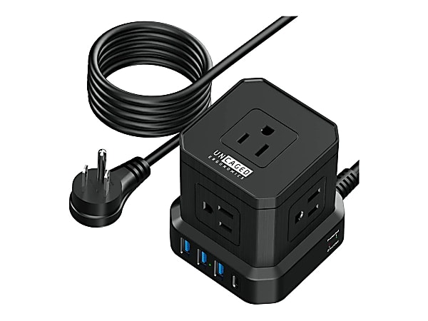 Cube Surge Protector Power Strip with usb ports, 5 AC Outlets, 3 USB Ports, 1 USB C Port, Surge Protected - PC-B-C