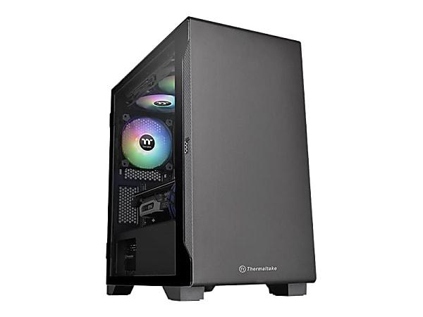 Thermaltake S100 TG - Tower - micro ATX - windowed side panel (tempered glass) - no power supply (PS/2) - black - USB/Audio