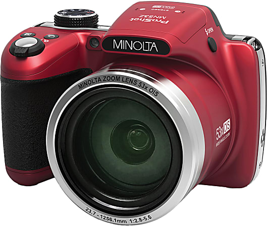 Minolta MN53Z-R 16.0-Megapixel 53x Zoom Bridge Camera, Red