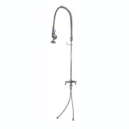 T&S Brass Deck Mount EasyInstall Spring Action Pre-Rinse Faucet, 35-1/2", Single-Hole Base, Stainless