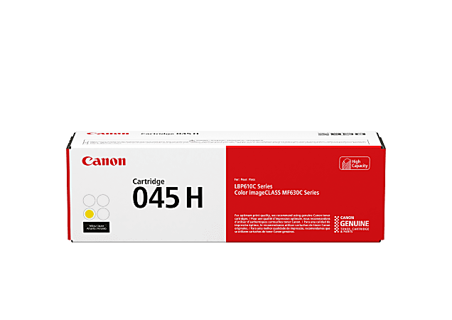 Canon® 045H High-Yield Yellow Toner Cartridge, 1243C001