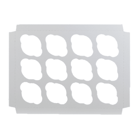 BOXit Corporation Cupcake Inserts, 12-Compartment, 14" x 10", White, Pack Of 100