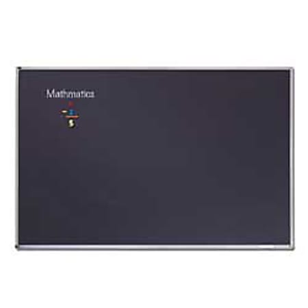 Porcelain Magnetic Chalkboard, 72 x 48, Black Surface, Silver Aluminum Frame Porcelain Magnetic Chalkboard, 72 x 48, Black Surface, Silver Aluminum Frame