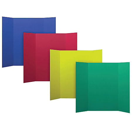 Flipside Corrugated Project Boards, 48" x 36", 4 Assorted Colors, Pack Of 24