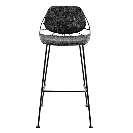 Eurostyle Linnea-B Bar Stools, Matte Black/Black, Set Of 2 Stools