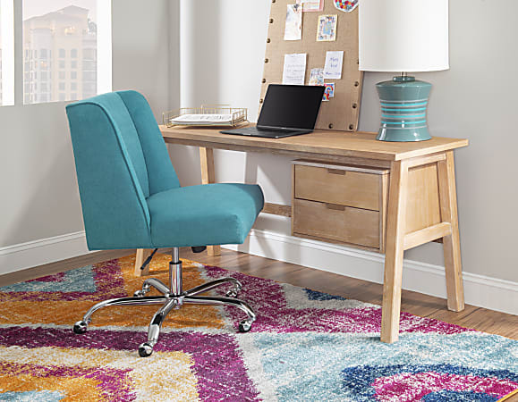 Linon Halston 60 W Storage Computer Desk Walnut Office Depot