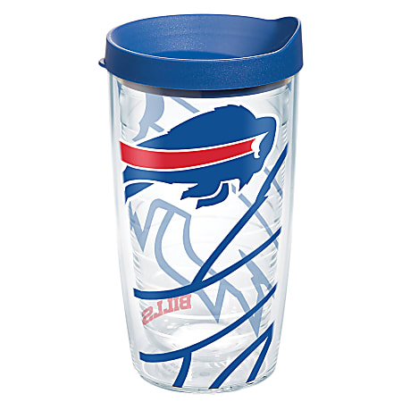 Tervis NFL Tumbler With Lid, 16 Oz, Buffalo Bills, Clear