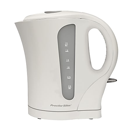 Proctor Silex 1.7L Plastic Cordless Electric Kettle, White