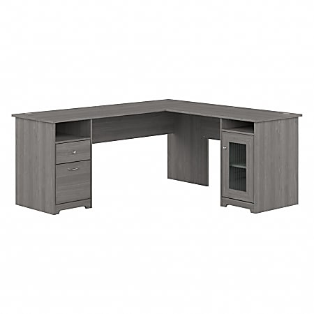 Bush® Furniture Cabot 72"W L-Shaped Computer Desk With Storage, Modern Gray, Standard Delivery