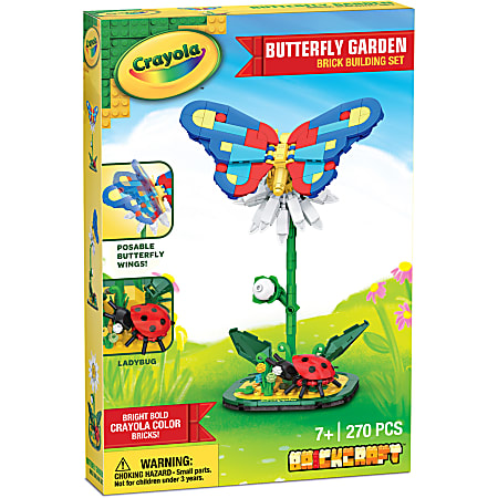 Brickcraft Crayola Butterfly Garden Brick Building Set, Set Of 270 Pieces