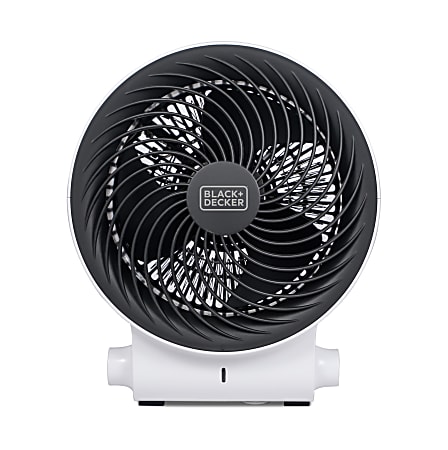 Black+Decker Dual Function 1,500W Desktop Heater And Fan, 9-3/4”H x 8-11/16”W x 6-15/16”D, White