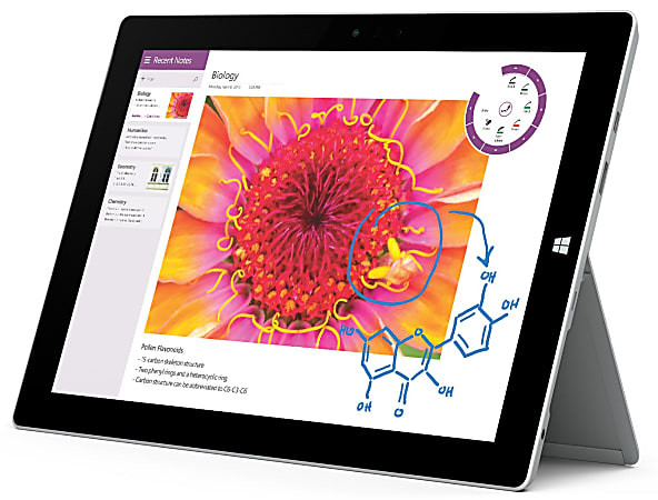 Microsoft® Surface 3 Refurbished Wi-Fi Tablet, 10.8" Touch Screen, Intel® Atom, 2GB Memory, 64GB Solid State Drive, Windows® 10 Pro, Silver