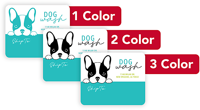 Custom 1, 2 Or 3 Color Printed Labels/Stickers, Rectangle, 1-5/8" x 2", Box Of 250