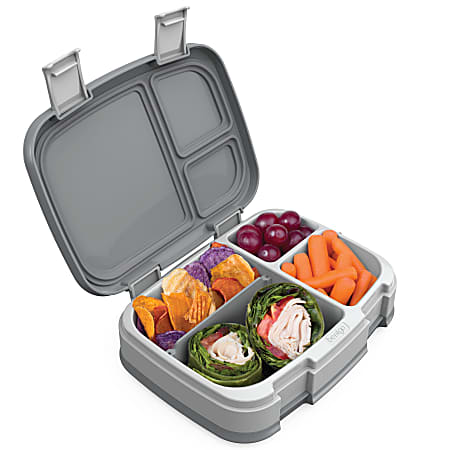 Bentgo Fresh 4 Compartment Bento Style Lunch Box 2 716 H x 7 W x 9 14 D  Gray - Office Depot