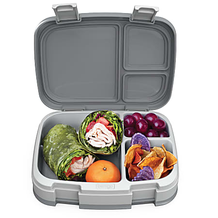 Compartimenten Lunchbox Bentgo Alles-in-één Stapelbare Lunchbox - Grijs, BPA-vrij, Inclusief Bestek En Draagriem Bentgo Lunchbox
