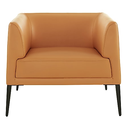 Eurostyle Matias Faux Leather Lounge Chair Matte Black Cognac