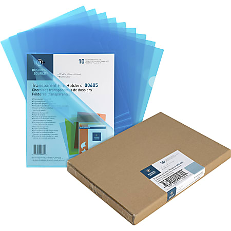 Business Source File Folder, Letter, Transparent - 00605BX