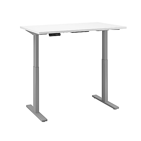 Bush Business Furniture Move 60 Series 48"W x 24"D Height Adjustable Standing Desk, White/Cool Gray Metallic, Premium Installation