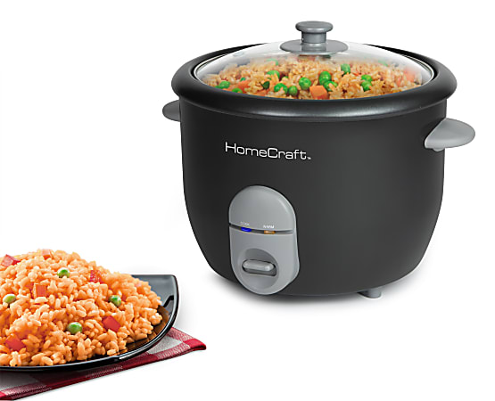 HomeCraft HCRC Rice Cooker Food Steamer 16 Cup Black - Office Depot
