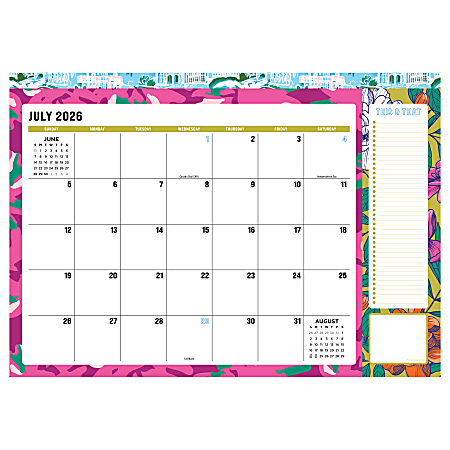 2026-2027, TF Publishing  Maximal Mirage Medium Desk Pad Monthly Blotter Calendar, 17" x 12", July 2026 to June 2027
